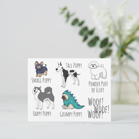 Puppy Poem Briefkaart (Staand voorkant)