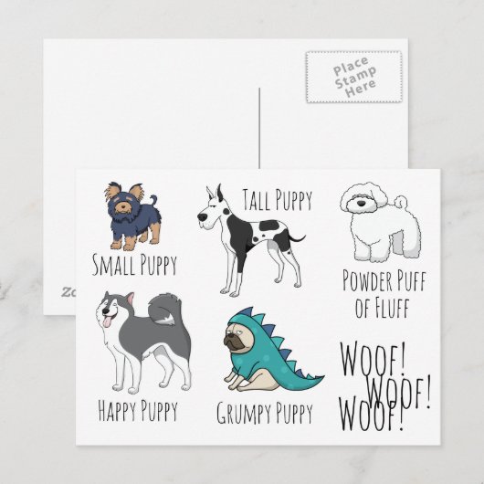 Puppy Poem Briefkaart (Voorkant / Achterkant)