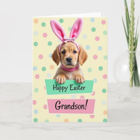 Puppy Polka Dot Celebration Card Kaart (Voorkant)