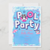 Puppy poolpartij kaart (Voorkant)