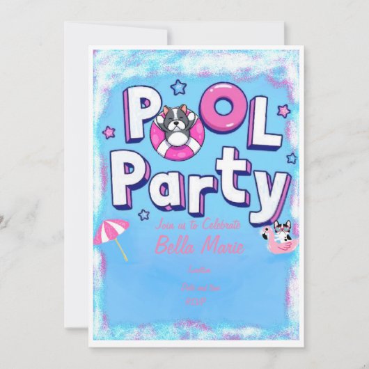 Puppy poolpartij kaart (Voorkant)