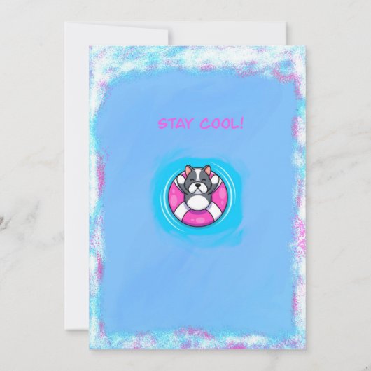 Puppy poolpartij kaart (Achterkant)