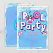 Puppy poolpartij kaart (Voorkant / Achterkant)