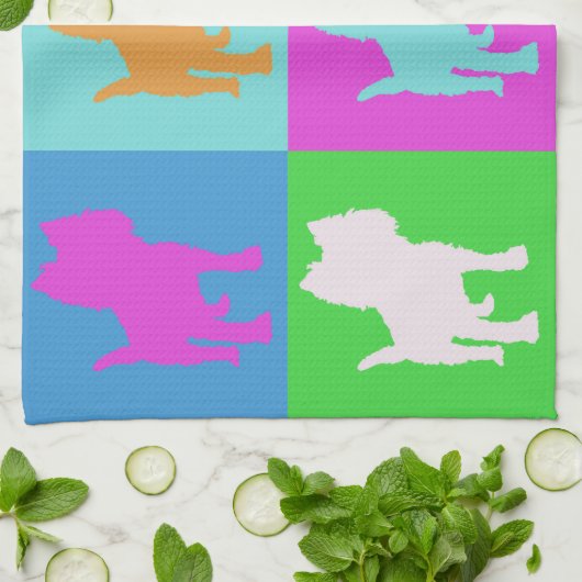 Puppy Pop Art Theedoek (Gevouwen)