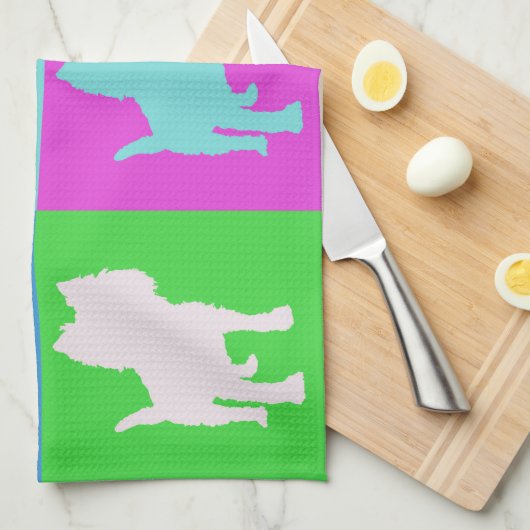 Puppy Pop Art Theedoek (Quarter Fold)