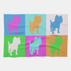Puppy Pop Art Theedoek