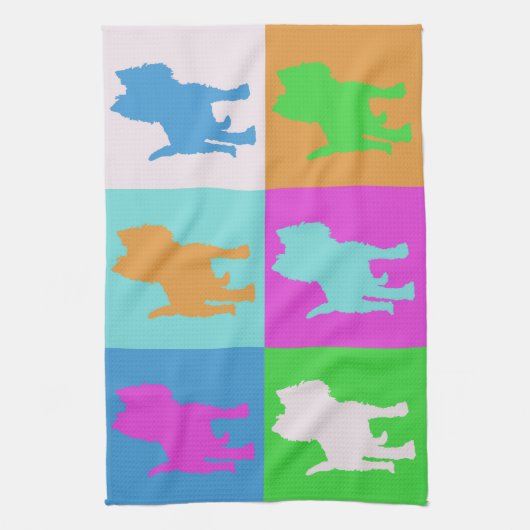 Puppy Pop Art Theedoek (Verticaal)