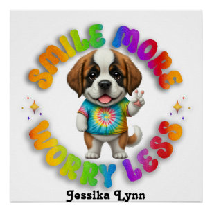 Puppy Positieve Geestelijke Gezondheid Aangepast P Perfect Poster