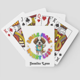 Puppy Positieve Geestelijke Gezondheid Aangepast P Pokerkaarten