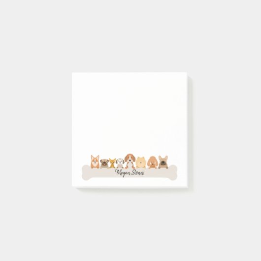 Puppy Post Het Noteert Schattigee Doggy Notitieblo Post-it® Notes (Voorkant)