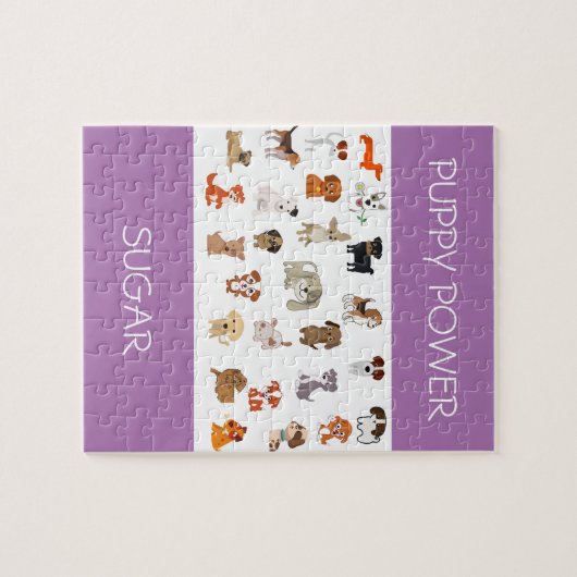 "PUPPY POWER"-puzzel met aangepaste naam puppy. Legpuzzel (Horizontaal)