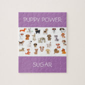 "PUPPY POWER"-puzzel met aangepaste naam puppy. Legpuzzel (Verticaal)