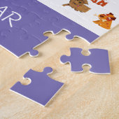 "PUPPY POWER"-puzzel met aangepaste naam puppy. Legpuzzel (Zijkant)