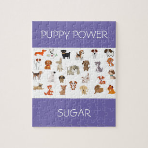 "PUPPY POWER"-puzzel met aangepaste naam puppy. Legpuzzel
