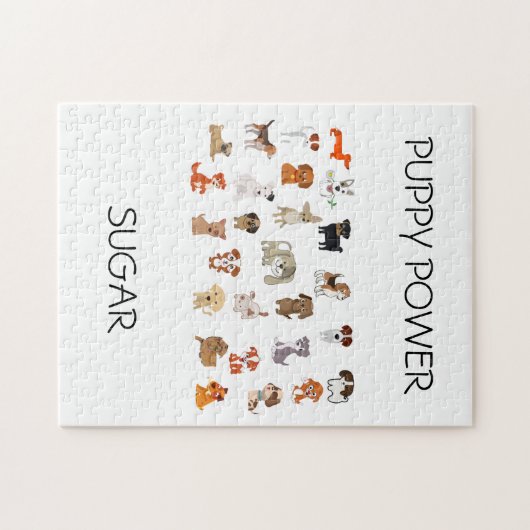 "PUPPY POWER"-puzzel met aangepaste naam puppy. Legpuzzel (Horizontaal)