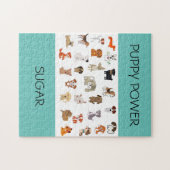 "PUPPY POWER"-puzzel met aangepaste naam puppy. Legpuzzel (Horizontaal)