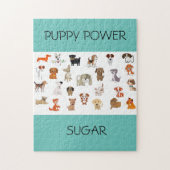 "PUPPY POWER"-puzzel met aangepaste naam puppy. Legpuzzel (Verticaal)