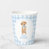 Puppy preppy geplakt verjaardag papieren bekers (Voorkant)