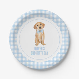 Puppy preppy geplakt verjaardag papieren bordje