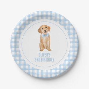 Puppy preppy geplakt verjaardag papieren bordje