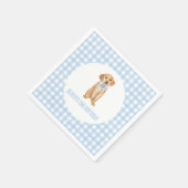 Puppy preppy geplakt verjaardag servet (Hoek)