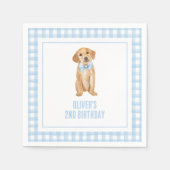 Puppy preppy geplakt verjaardag servet (Voorkant)