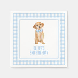 Puppy preppy geplakt verjaardag servet