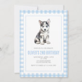 Puppy preppy geruite verjaardag kaart (Voorkant)