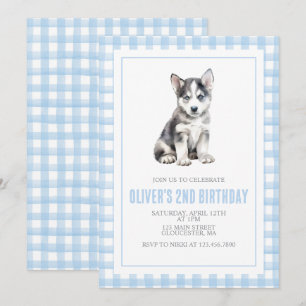 Puppy preppy plaid verjaardag kaart