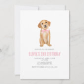 Puppy preppy plaid verjaardagsuitnodiging kaart (Voorkant)
