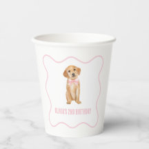 Puppy preppy roze geruite verjaardag