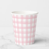 Puppy preppy roze plaid verjaardag papieren bekers (Achterkant)
