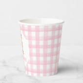 Puppy preppy roze plaid verjaardag papieren bekers (Links)