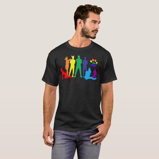 Puppy Pride LGBT T Populair LGBT Gift Idee Premium T-shirt (Voorkant volledig)
