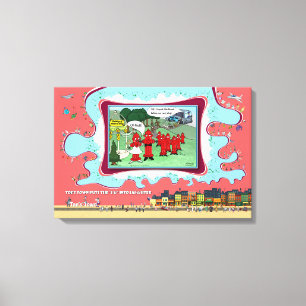 Puppy Pub Crawl Trouwfeest 24x16 Canvas Afdruk