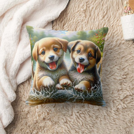 "Puppy Puddle Playtime" Kussen (Deken)