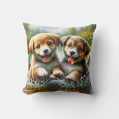 "Puppy Puddle Playtime" Kussen (Voorkant)