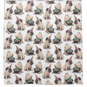 Puppy Pugs | Unicorn-patroon overbrengen Douchegordijn (Voorkant)