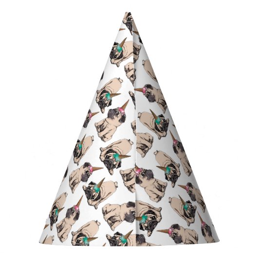 Puppy Pugs | Unicorn-patroon overbrengen Feesthoedjes (Achterkant)