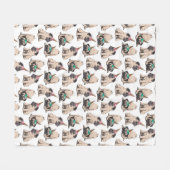 Puppy Pugs | Unicorn-patroon overbrengen Fleece Deken (Voorkant (Horizontaal))