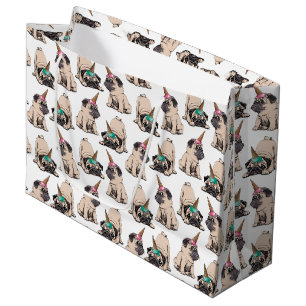 Puppy Pugs Unicorn-patroon overbrengen Groot Cadeauzakje