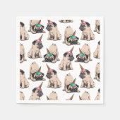 Puppy Pugs | Unicorn-patroon overbrengen Servet (Voorkant)