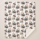 Puppy Pugs | Unicorn-patroon overbrengen Sherpa Deken (Voorkant)