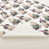 Puppy Pugs | Unicorn-patroon overbrengen Sherpa Deken (3/4)