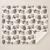 Puppy Pugs | Unicorn-patroon overbrengen Sherpa Deken (Voorkant (horizontaal))