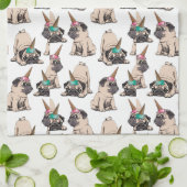 Puppy Pugs | Unicorn-patroon overbrengen Theedoek (Gevouwen)