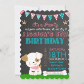 Puppy Puppy Paw-ty Birthday Kaart (Voorkant)