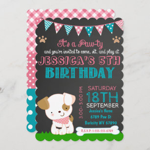 Puppy Puppy Paw-ty Birthday Kaart