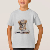 Puppy Reader Kinderen Basic T-shirt (Voorkant)