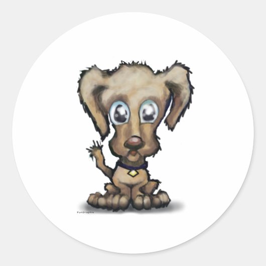 Puppy Ronde Sticker (Voorkant)